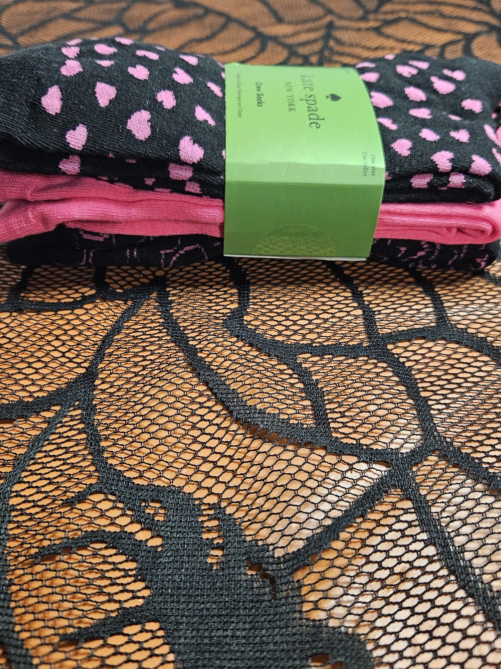 NWT Kate Spade 3 Pair Heart And Spade Crew Socks Size 4–10 - Picture 6 of 7